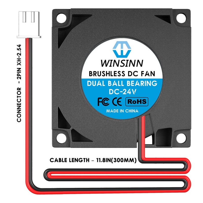 WINSINN 40mm Blower Fan 24V, Ender 3 Fan Upgrade 24 Volt Fans Blower 4010 Dual Ball Bearing, Works with Ender 3 Pro 3X CR-10S (Pack of 5Pcs) - Image 3